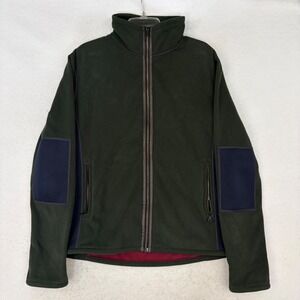 Aztech Mountain Fleece Jacket Mens Large Green Full Zip Made in Italy